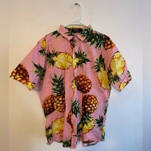 Tropical Pineapple Print Men's Shirt